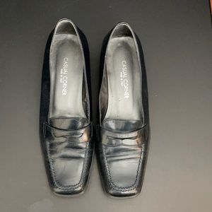 Casual Corner navy blue loafers. Size 5